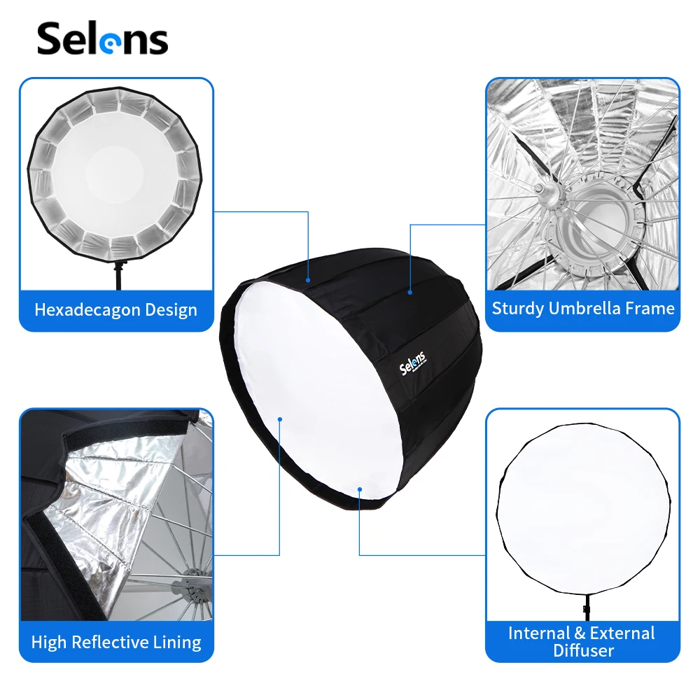 Selens Deep Parabolic Softbox  - Parabolic Umbrella Deep recension och pris