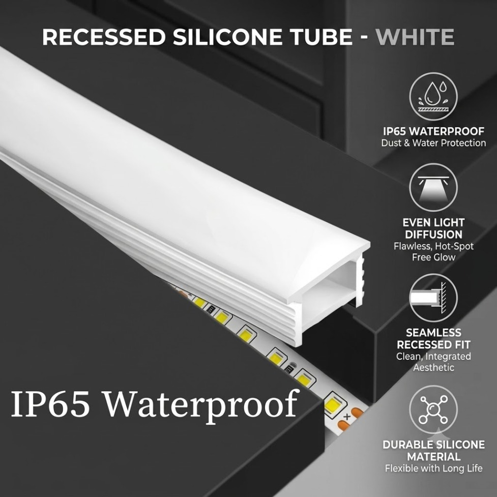 Recessed White Silicone Tube L - Diffusion Material Roll recension och pris