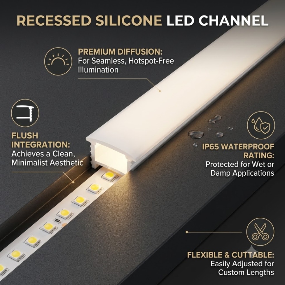 Recessed White Silicone Tube L - Diffusion Material Roll recension och pris
