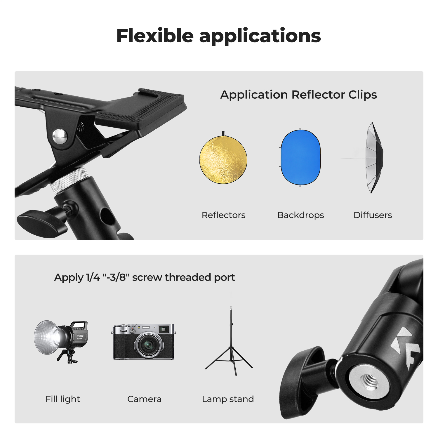 K&F CONCEPT Reflector Clip Hol - Reflector Arm Clamp recension och pris